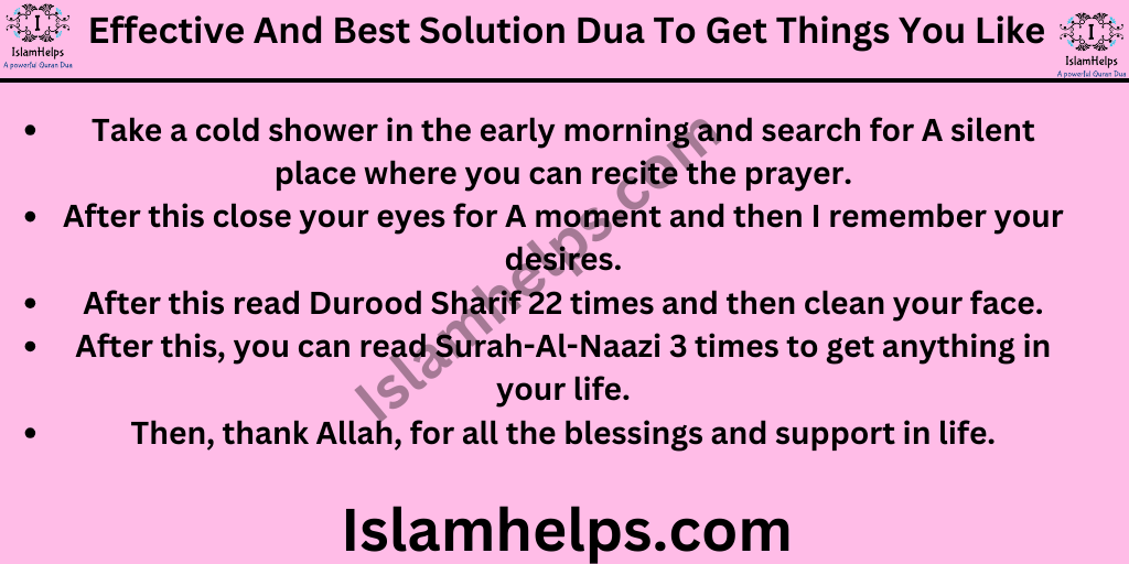 Effective And Best Solution Dua To Get Things You Like