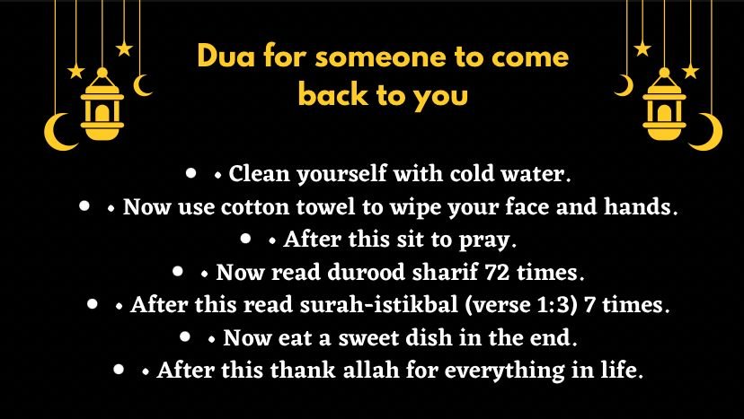 Dua for Someone To Come Back To You