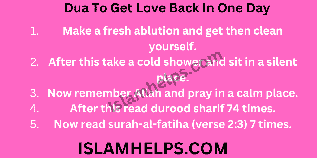 Dua To Get Love Back In One Day