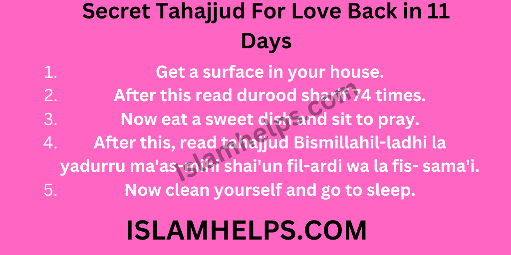 Secret Tahajjud For Love Back in 11 Days