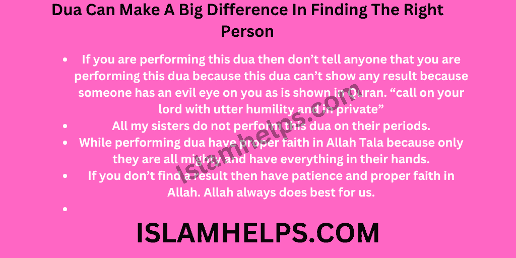 Dua Can Make A Big Difference In Finding The Right Person