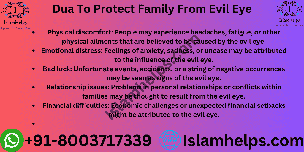 Powerful Dua To Protect Family From Evil Eye