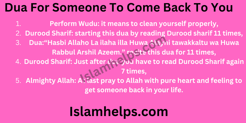 Powerful Dua For Someone To Come Back To You