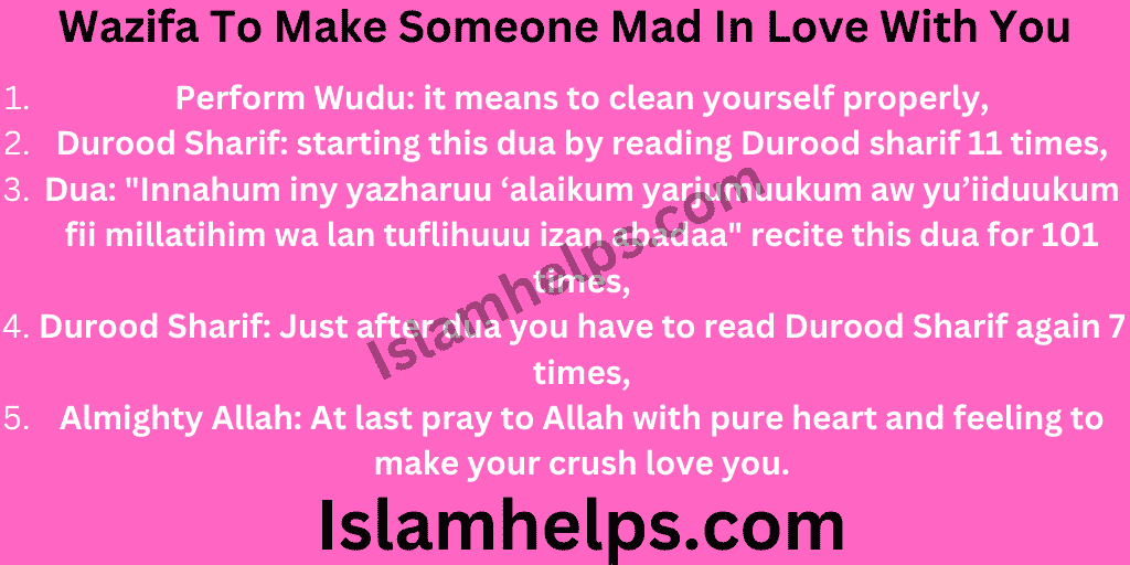 Wazifa To Make Someone Mad Love You