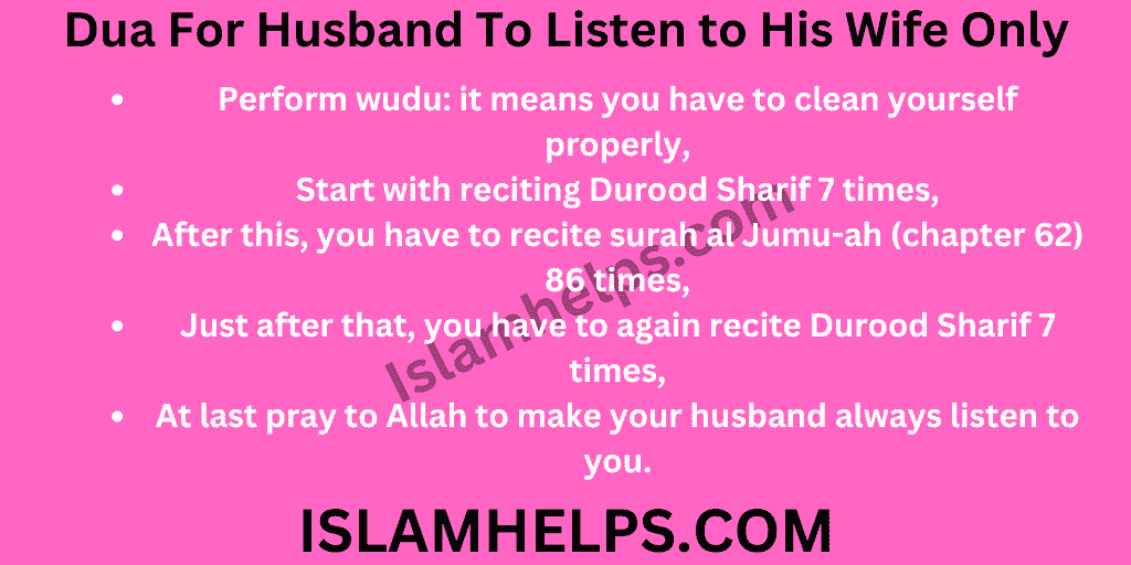 Dua For Husband To Listen to His Wife Only 